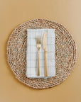 Stone Washed Linen Windowpane Napkins