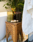 Hammered Glass Canisters with Wood Lid