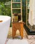 Hammered Glass Canisters with Wood Lid