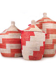 Low Storage Basket - Red Stripe