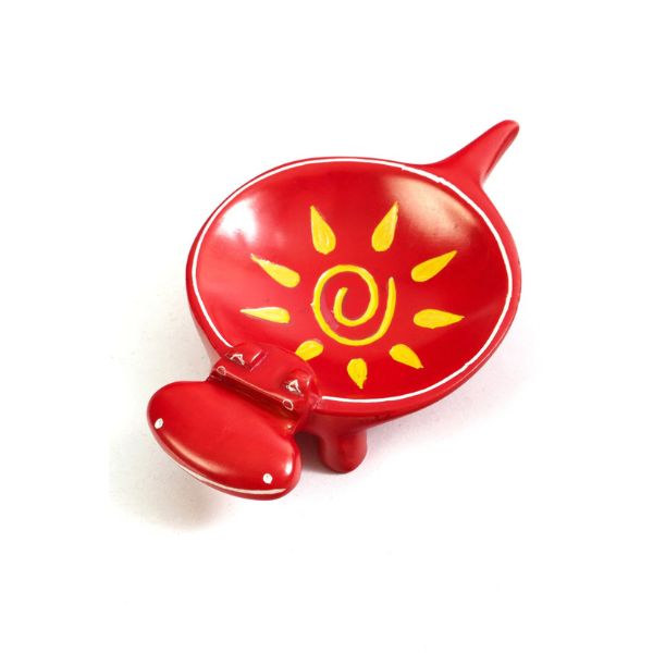 Sunny Crimson Stone Hippo Dish