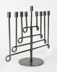 Antiqued Twisted Iron Menorah