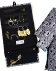 Wayfarer Jewelry Roll Travel Case - Black Matchstick