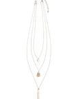Triple Strand Multi-Way Pendant Necklace - Silver
