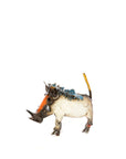 Colorful Recycled Oil Drum Wart Hog Sculptures
