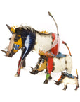 Colorful Recycled Oil Drum Wart Hog Sculptures