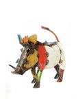 Colorful Recycled Oil Drum Wart Hog Sculptures