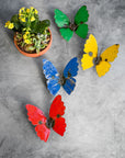 Recycled Metal Butterfly Wall Art Sculpture - Set of 4