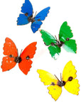 Recycled Metal Butterfly Wall Art Sculpture - Set of 4