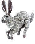 Recycled Metal Running Rabbit Sculpture