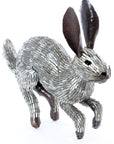 Recycled Metal Running Rabbit Sculpture