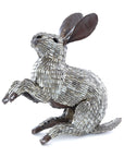 Recycled Metal Running Rabbit Sculpture
