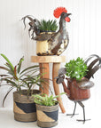 Large Zimbabwean Recycled Teapot Rooster Planter