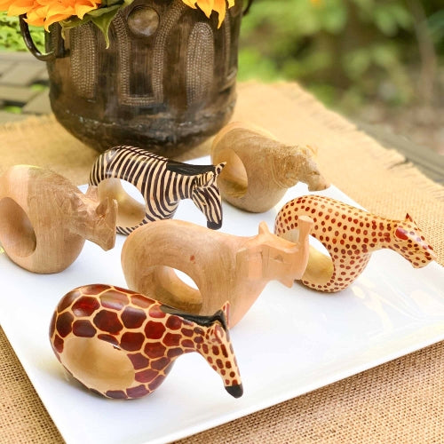 Safari animal napkin rings - serveware & entertaining collection at Better World Bio
