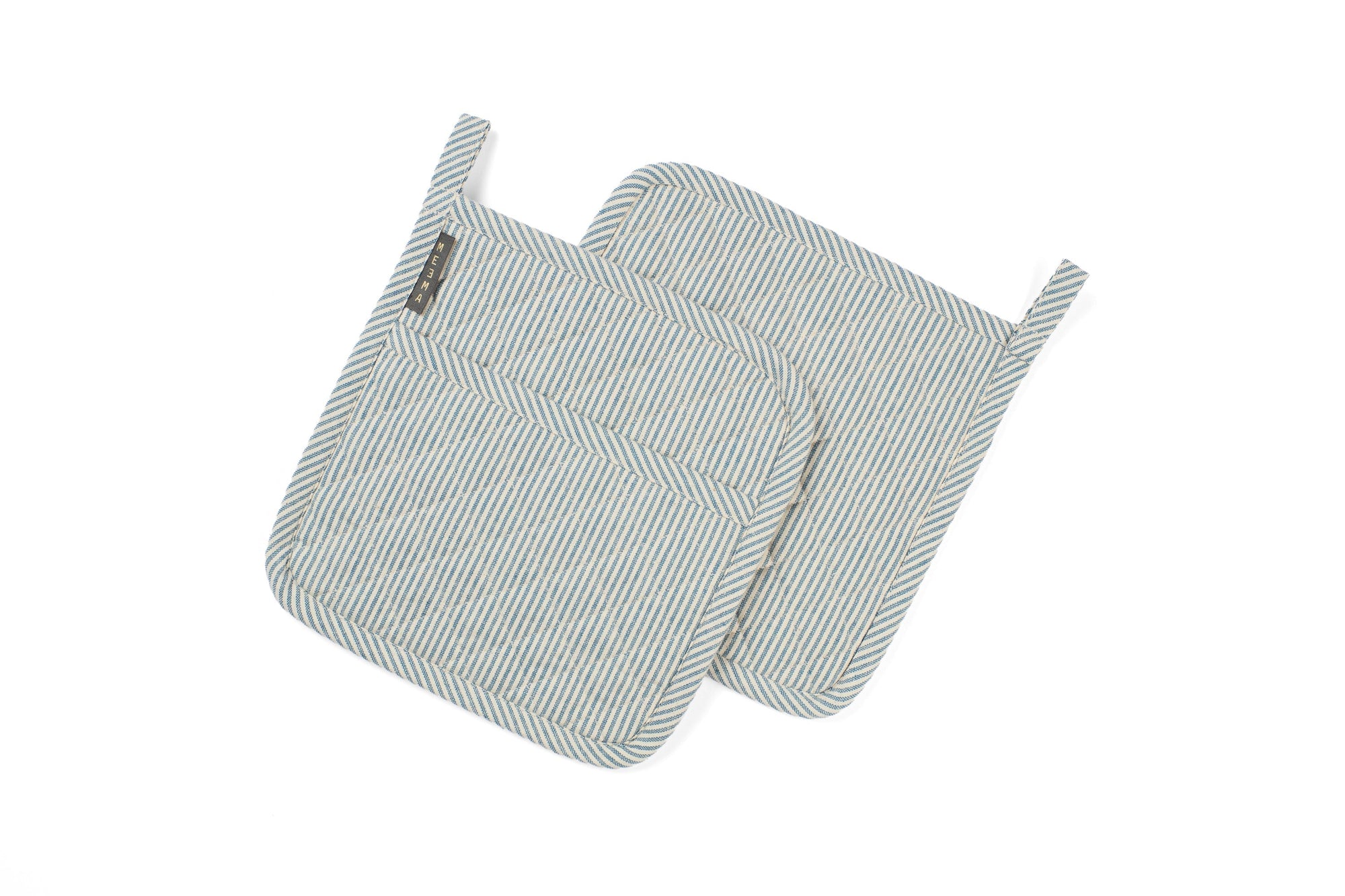 Gray and white striped oven mitt - potholders and oven mitt collection at Better World Bio