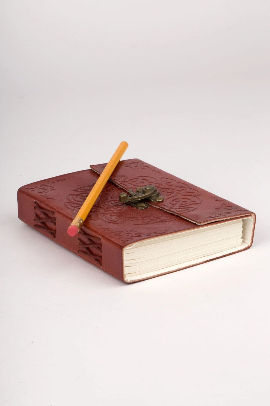 Artisan made leather journal with a pencil on top — Stationery & Desk Accessories Collection at Better World Bio