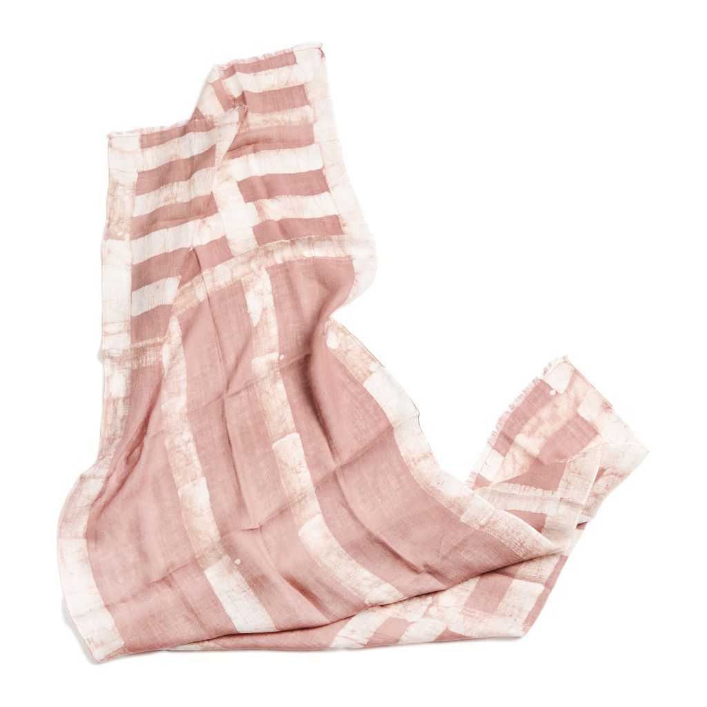 Handcrafted pink scarf on a white background — Fashion Accessories Collection at Better World Bio