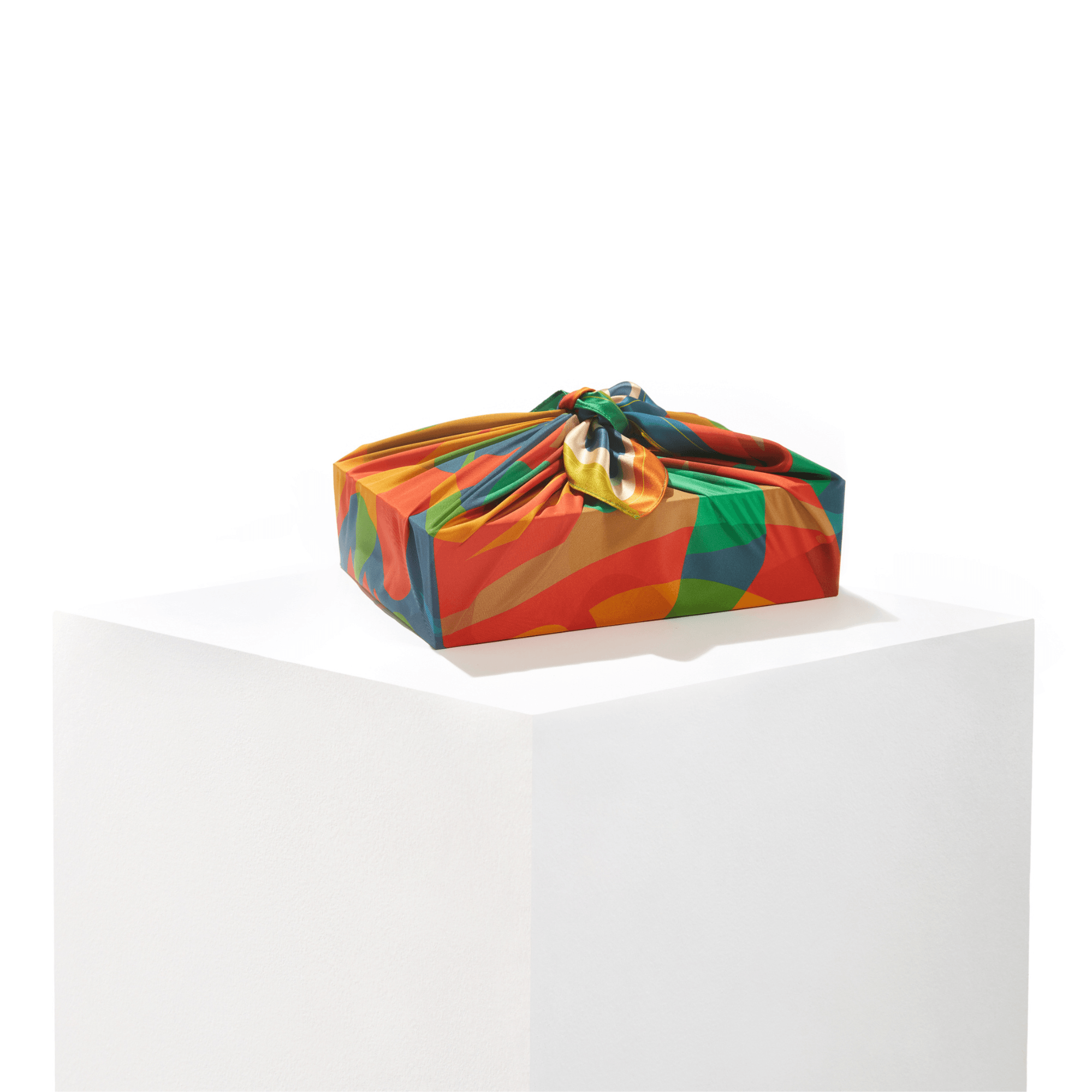 Silk wrapping paper wrapping a box