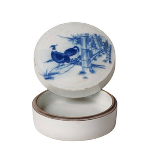 Pheasant Pair Porcelain Ink Box – Blue & White