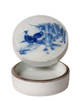 Pheasant Pair Porcelain Ink Box – Blue & White