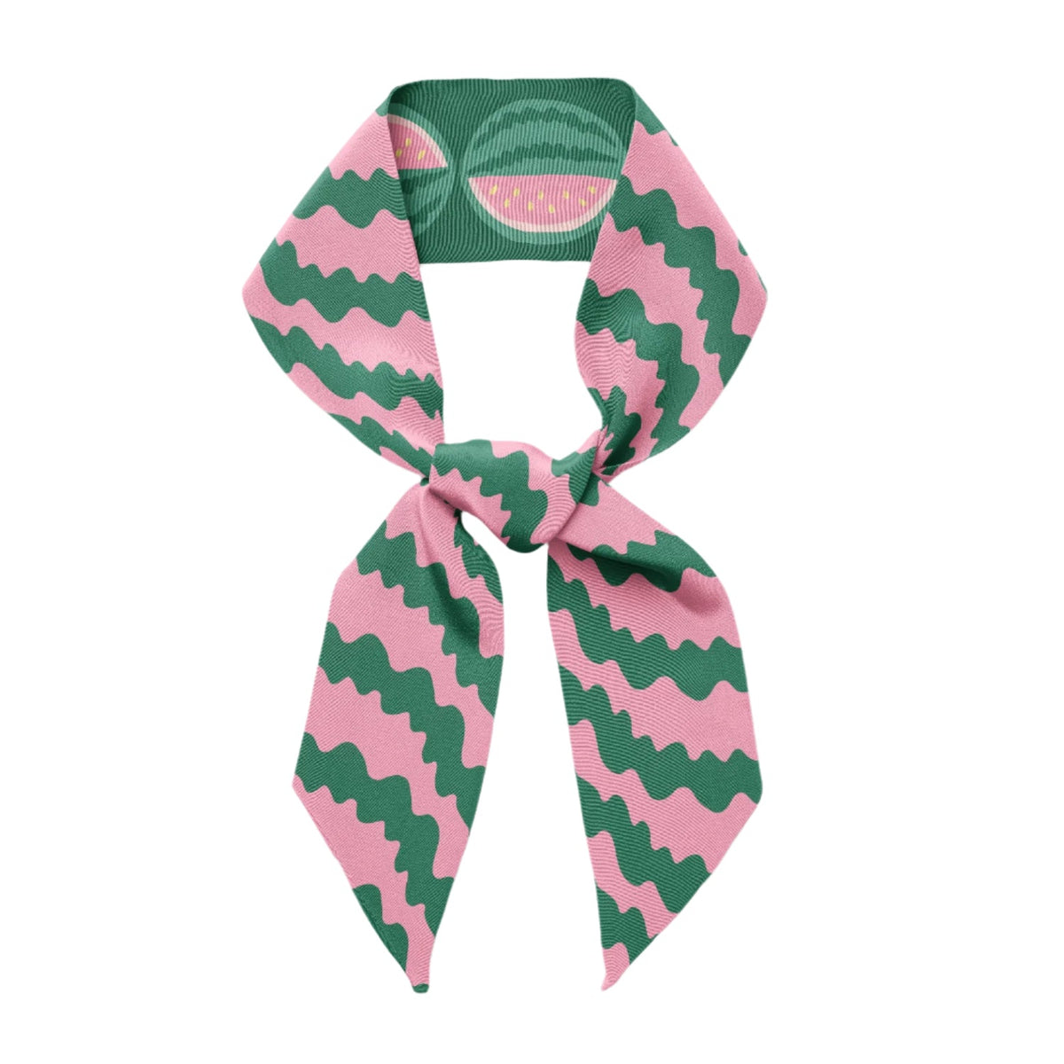 Watermelon Silk Twilly Ribbon Scarf