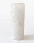 White on White Hand-Painted Candles