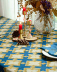 Boho Organic Cotton Tablecloth - Hopi Blue