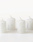White on White Hand-Painted Candles