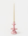 Lotus Bloom Tapered Pink Candleholders