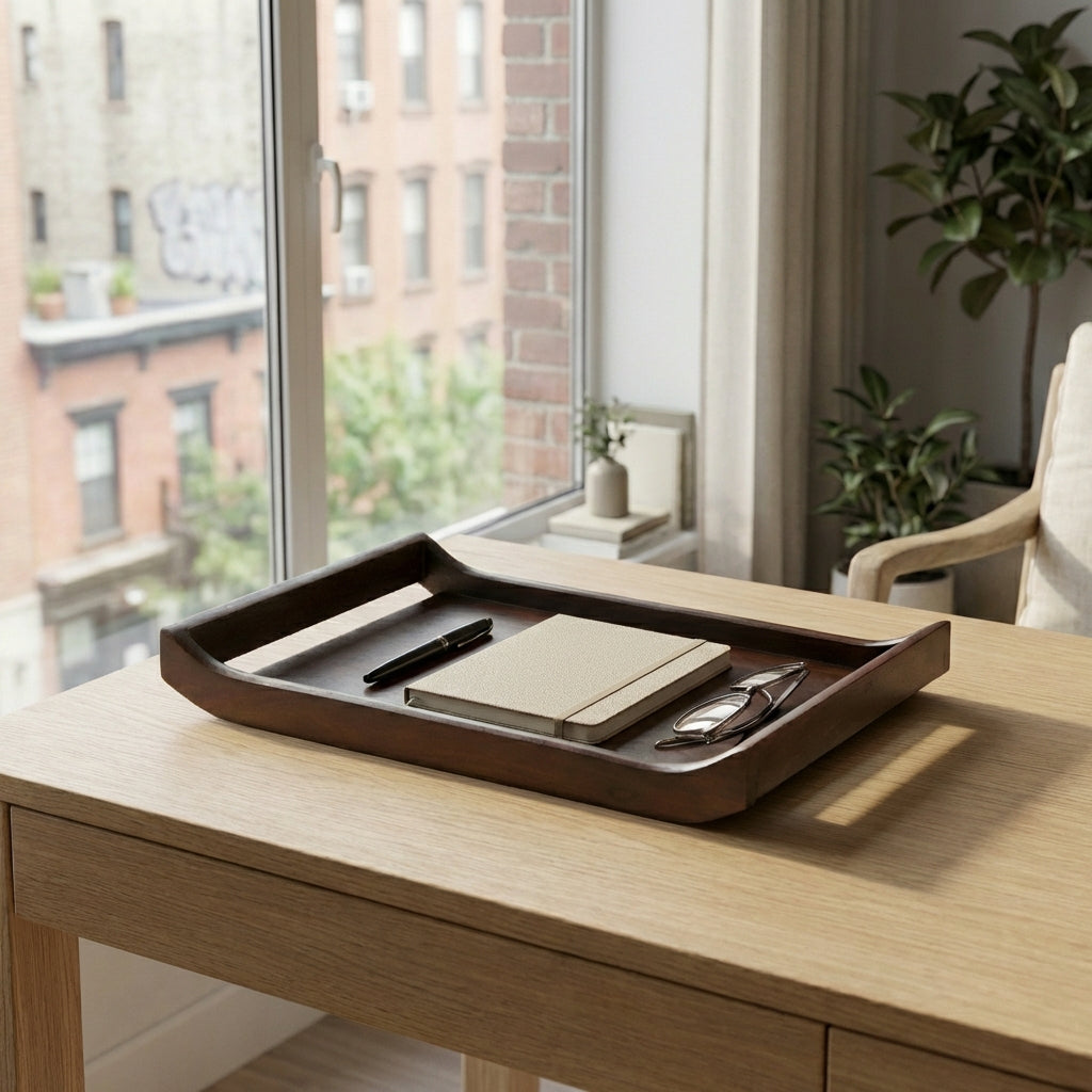 Urban Walnut Acacia Serving Trays - Set of 2