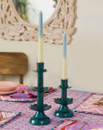 Lotus Bloom Tapered Aluminum Candleholder