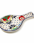 Handmade Pottery Dots & Flowers Spoon Rest - Encantada