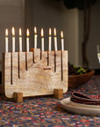 Modern Mango Wood Menorah