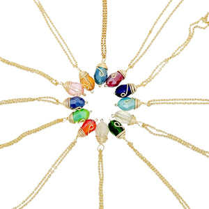 Gold Birthstone Necklace