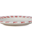 Red Stripe Ceramic Dinner Plates - Set of 4