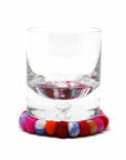 Rainbow Tie-Dye Felt Ball Coasters - Set of 4