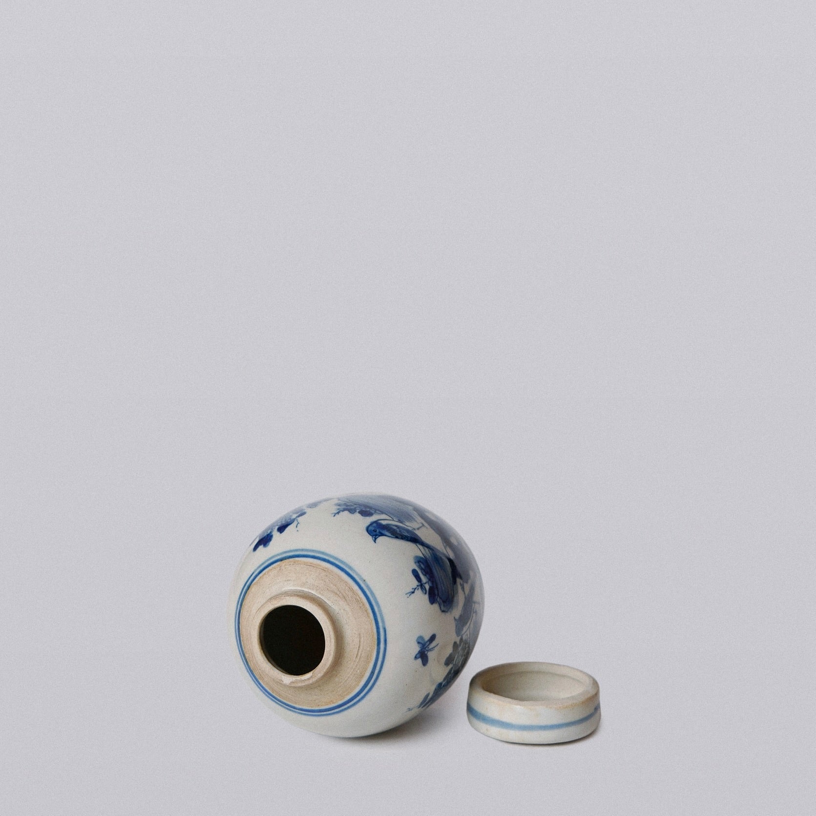 Bird and Flower Mini Porcelain Round Jar
