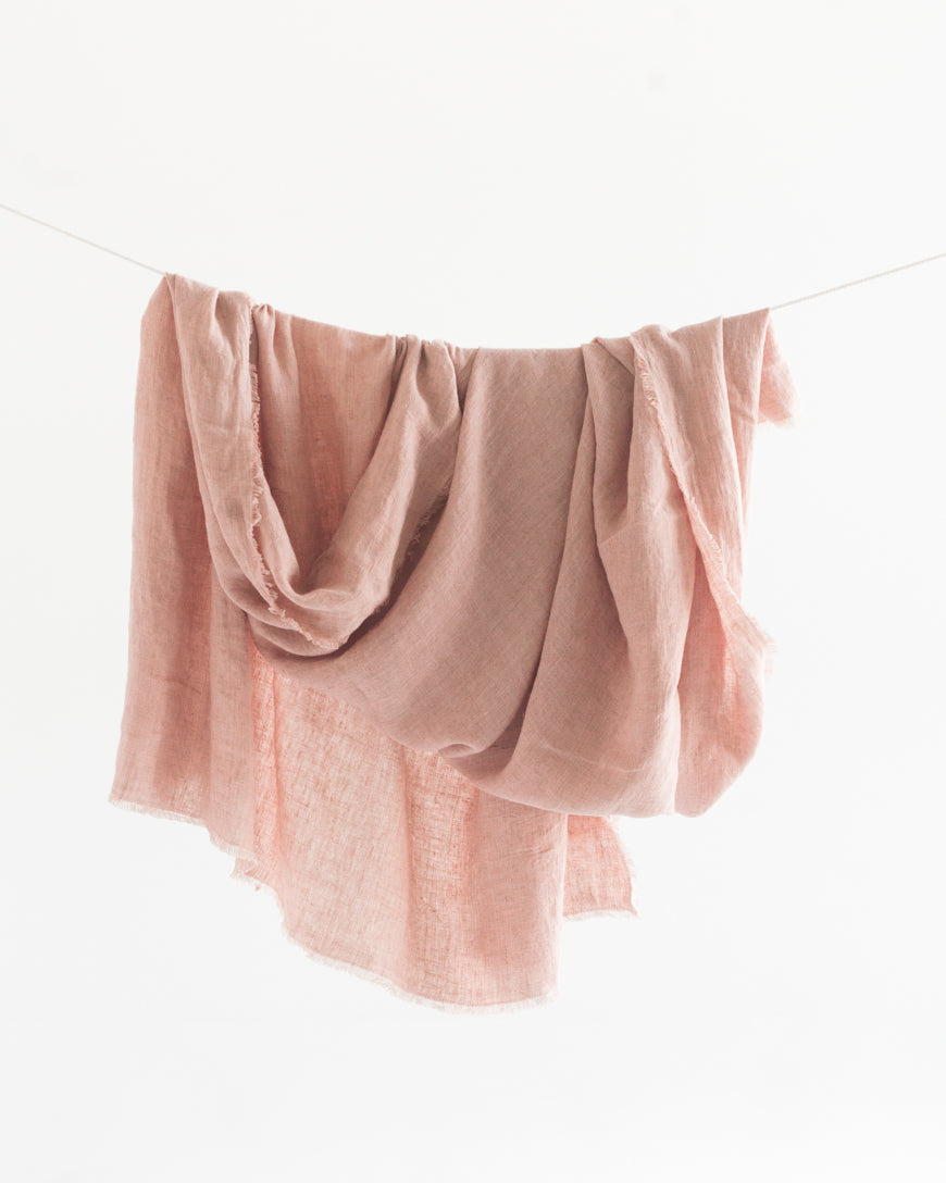 Stone Washed Linen Tablecloth - Blush
