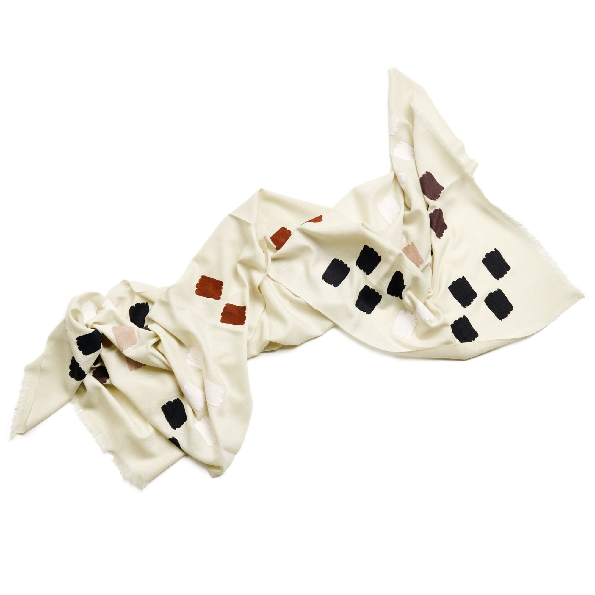 Dahlia Hand Embroidered Hand Woven Scarf