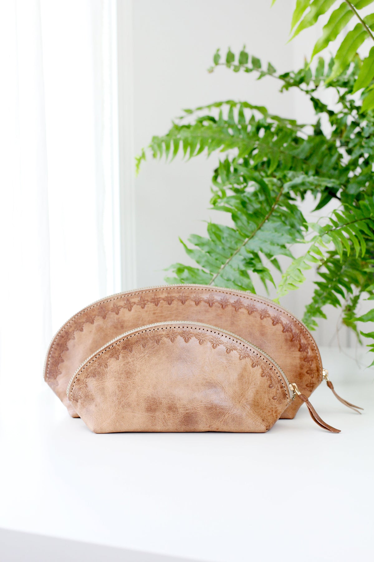 Blossom Leather Travel Pouch