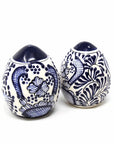 Encantada Handmade Pottery Spice Shakers, Blue Flower