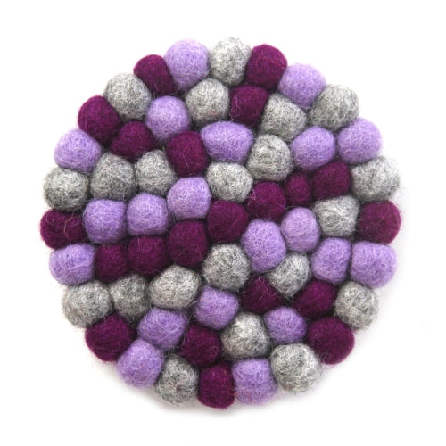 Purple Chakra Felt Ball Trivet