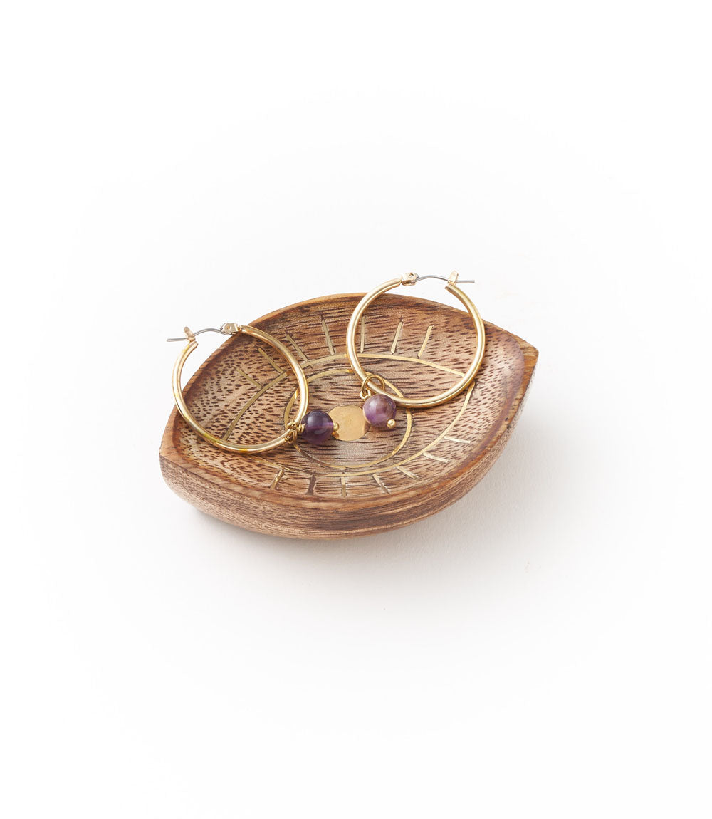 Drishti Evil Eye Wood Trinket Dish