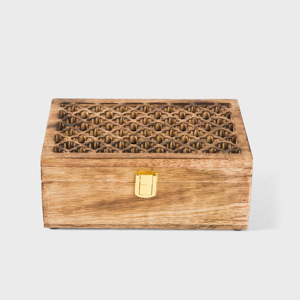 Mango Wood Trellis Keepsake Box