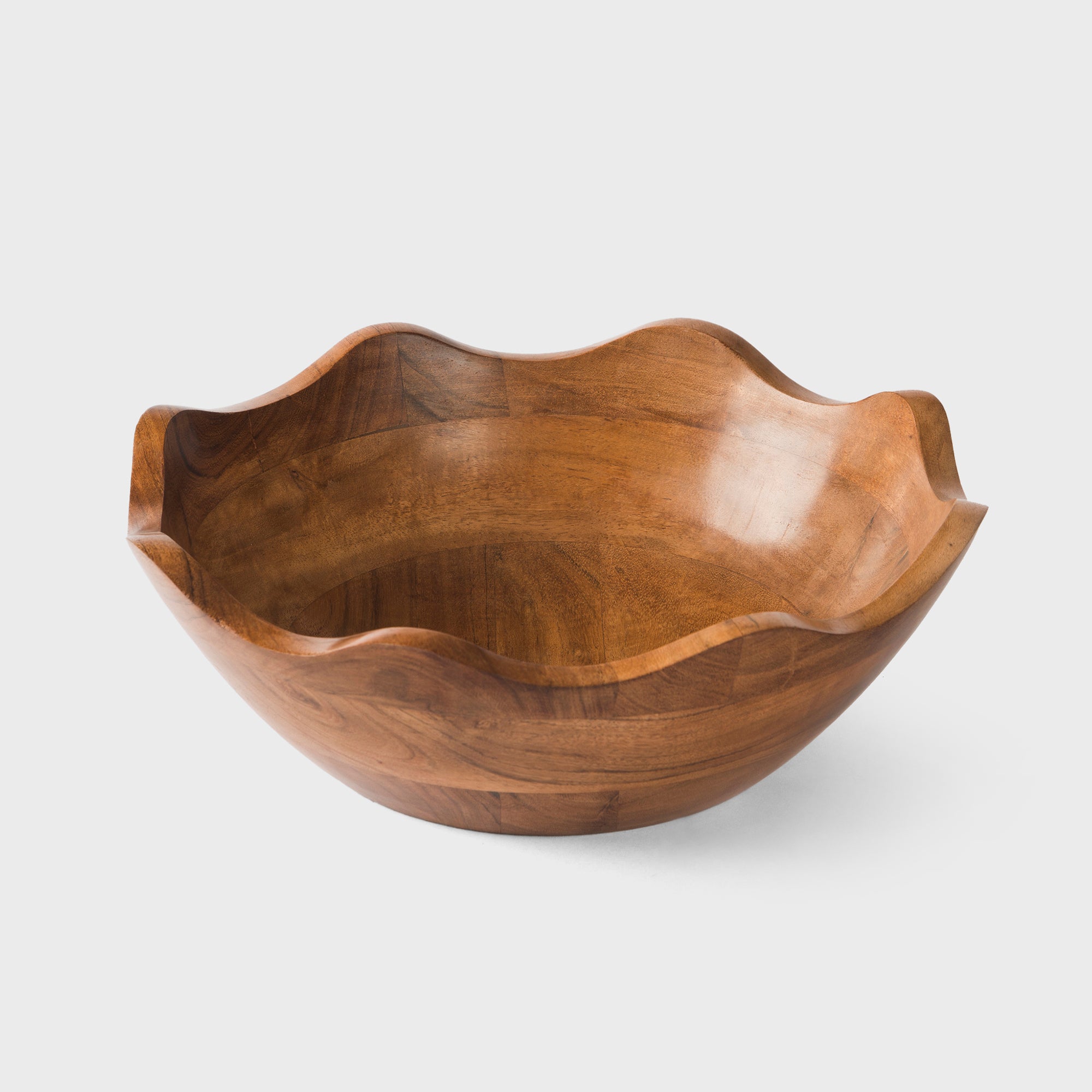 Acacia Wood Scallop Bowl