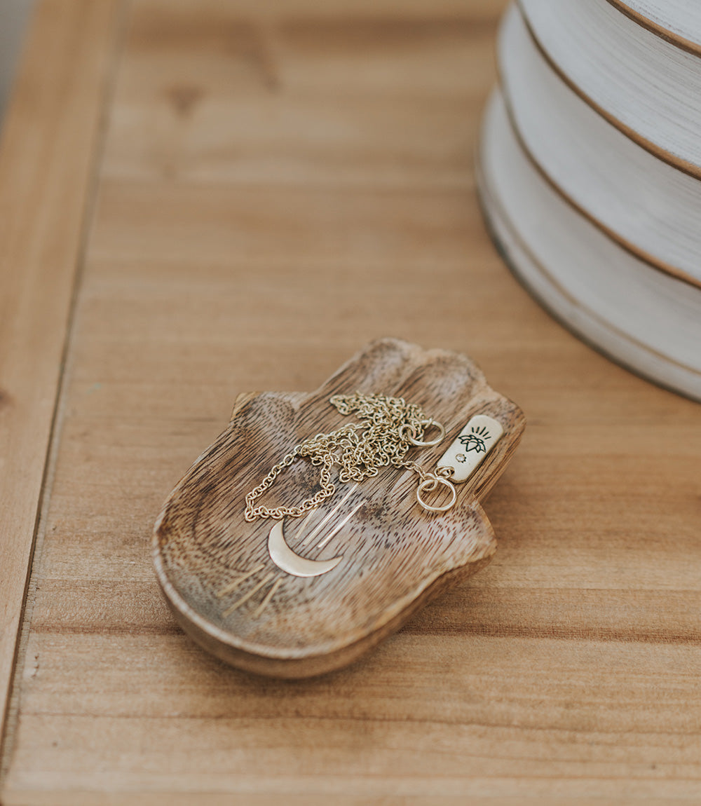 Drishti Hamsa Wood Trinket Dish