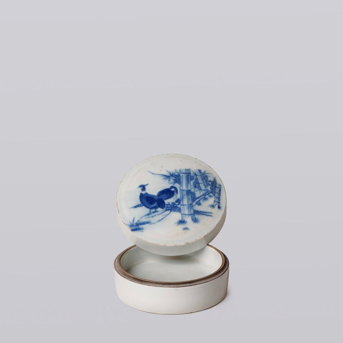 Pheasant Pair Porcelain Ink Box – Blue &amp; White