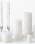 White on White Hand-Painted Candles