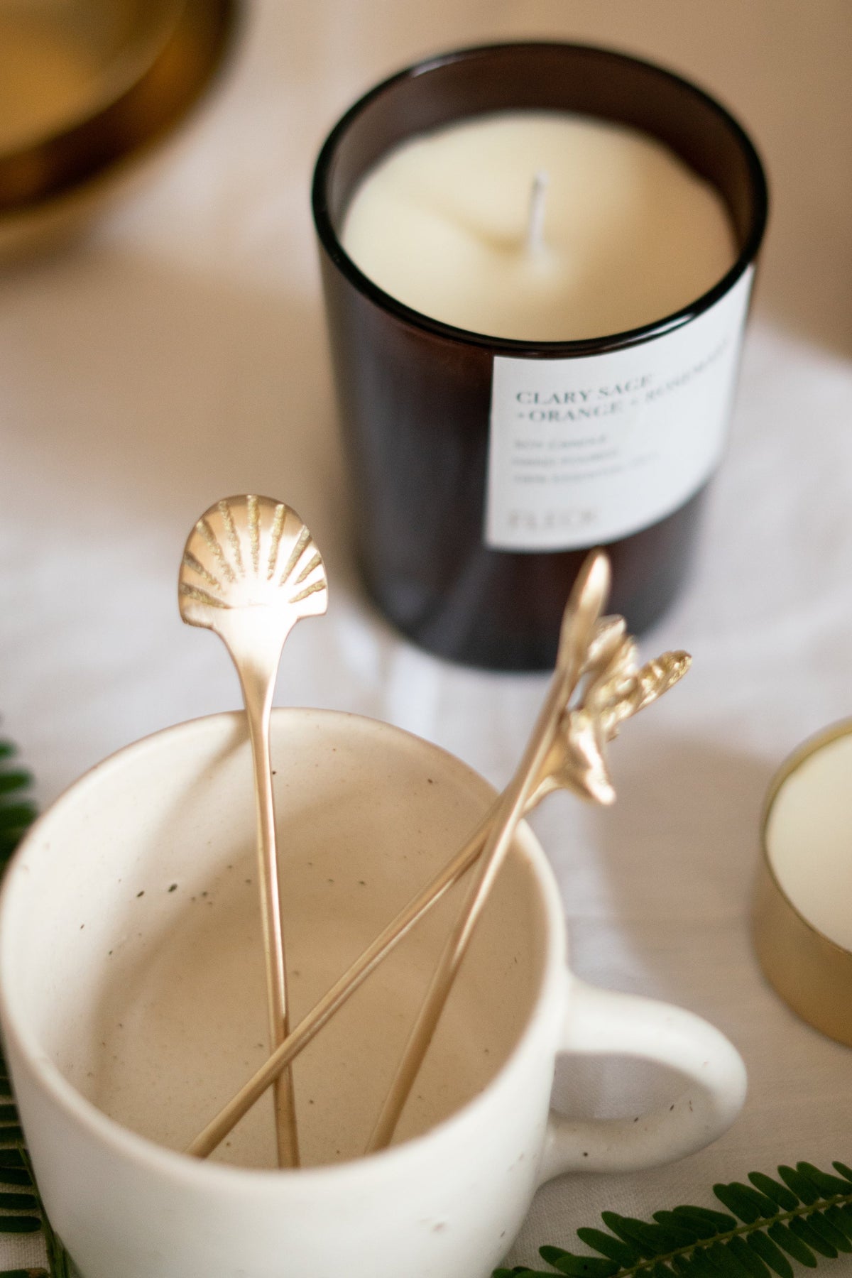 Small Brass Seashell Stirrers - Set of 4