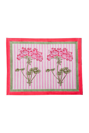 Pink Hydrangea Blockprint Placemats – Set of 2